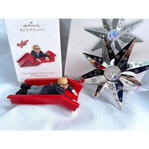 2010 Christmas Story poor Ralphie's one chance ,Star Hallmark 2 pc